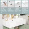 Bathroom Vanity, Combo Cabinet, Bathroom Storage Cabinet, Single Ceramic Sink, Left Side Storage - Green - Image 7