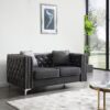 Chic Contemporary Loveseat - Gray - Image 4