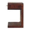 T Bar Rounded Bedside Table - Dark Brown - Image 6