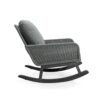 Contemporary Minimalist Wicker Rocking Chair & Soft Polyester Cushions And Durable Wooden Frame (Set of 2) - Gray - Image 5