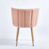 Modern Dining Chair (Set of 2) With Iron Tube Wood Color Legs, Shorthair Cushions And Comfortable Backrest, Suitable For Dining Room, Living Room, Cafe, Simple Structure - Light Beige - Image 19