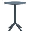 3 Piece Plastic Arm Chair Bistro Grs Premium Ocean Plastic - Charcoal - Image 2