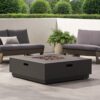 Wellington - Stylish Square Fire Pit Iron For Outdoor Warmth - Brown / Gold - Image 5