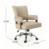 Zealous - Upholstered Office Chair With Curved Arms And Nailhead Accents - Wheat - Image 3