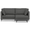 Ava - Mid Century Sofa With Ottoman Set, Upholstered - Dark Gray - Image 5