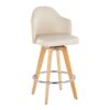 Ahoy - Contemporary Fixed Height Counter Stool With Swivel With Round Footrest (Set of 2) - Natural / Cream - Image 2