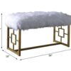 Bagley II - Bench Faux Fur - White / Gold - Image 12