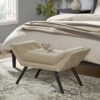 Hariata - Contemporary Fabric Tufted Ottoman Bench - Beige - Image 6