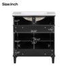 Bathroom Vanity With Ceramic Basin, Soft Close Door And Adjustable Shelves - Black - Image 10