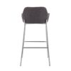 Daniella - Contemporary Fixed Height Bar Stool (Set of 2) - Chrome / Charcoal - Image 5