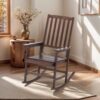Acacia Indoor Rocking Chair, Outdoor Solid Patio Furniture New Style - Brown - Image 5