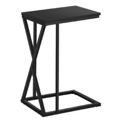 Accent Table, C - Shaped, Contemporary And Modern - Black