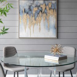 Modern Oil Painting, Square Framed Wall Art For Living Room Dining Room Office - Multicolor