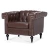 1 Seater Aesthetic Sofa For Living Room - Brown - Image 5