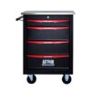 4 Drawer Multifunctional Tool Cart With Wheels, Metal Rolling Tool Cart Storage For Garage Workshop Warehouse Repair Shop With Stainless Steel Roof - Black / Red - Image 11