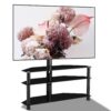Multi-Function TV Stand Height Adjustable Bracket Swivel 3 Tier - Black - Image 2