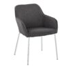 Daniella - Contemporary Dining Chair (Set of 2) - Chrome / Charcoal - Image 2