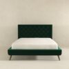 Dillon - Velvet Platform Bed Queen Size - Green - Image 5