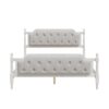 Traditional Style Solid Bed Frame With Upholstered Tufted Headboard, No Box Spring Needed, Queen Size - Antique White - Image 8