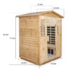 4 Person Old Fir Far Infrared Outdoor Sauna Room - Natural - Image 8