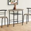 3 Pieces Dining Table Set, Small, Contemporary & Modern - Taupe - Image 5