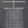 Luxury 12" Ceiling Mount Rainfall Shower System With Brass And Stainless Steel - Brushed Nickel - Image 3