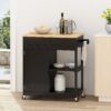 Lanier - Kitchen Cart With Wheels - Black - Image 4