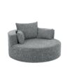 360° Swivel Chair Accent Barrel Chair Swivel Round Sofa Chair With 3 Removable Pillows For Living Room, Office And Hotel - Gray - Image 17