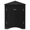 Triangle Bathroom Storage Cabinet With Adjustable Shelves, Freestanding Floor Cabinet For Home Kitchen - Black - Image 8