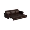 Pull Out Sofa Bed, 3 In 1 Faux Leather Convertible Sleeper Sofa With Nailhead Trim & Rolled Arm Multifunctional Sofa Bed For Living Room - Dark Brown - Image 10