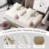 Modern Oversized Modular Sectional Sofa With 2 Chaise Lounge And 2 Armrest, Sparkling Chenille Fabric Soft Cushion Sofa With 4 Pillows, 4 Pieces Diy Combination Tufted Sofa, No Assembly Required - Beige - Image 14