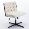 Armless Office Desk Chair No Wheels - White - Image 4