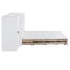 Queen Size Murphy Bed With USB Port, Large Drawer, And Wardrobe / Desk Combo Versatile Cabinet Bed - White - Image 14