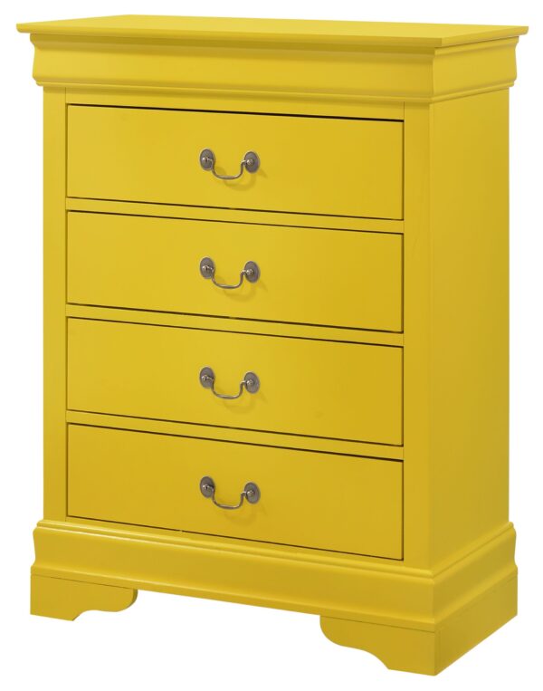 4 Drawer Chest Traditional Style - Yellow