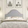 Catherine - Queen Upholstered Headboard - Light Gray - Image 6