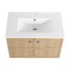 Modern Wall Mounted 30" Bathroom Vanity With Ceramic Sink And Soft Closing Doors - Oak - Image 13