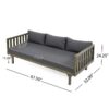 Claremont - 3 Seater Daybed With Slat Paneling And Water Resistant Cushions - Gray - Image 3