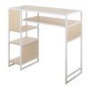 Display Farmhouse Bar Height Table With Storage Space - White / Natural - Image 3
