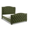 Marcella - Queen Upholstered Shelter Headboard Bed Set - Olive Green - Image 3