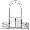 Metal Garden Arch With Gate Wide High Climbing Plants Support Rose Arch Outdoor - Black - Image 11