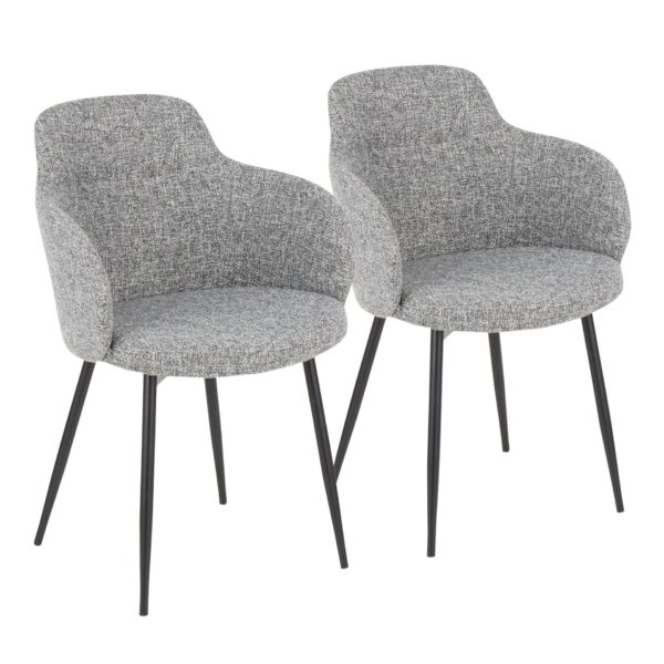 Boyne - Contemporary Chair (Set of 2) - Black / Dark Gray