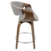 Curvini - Mid-Century Modern Counter Stool (Set of 2) - Walnut / Light Gray - Image 4