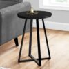 Accent Table, Side, Round Contemporary & Modern - Black - Image 5