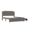 Queen Size Upholstered Platform Bed With 2 Drawers And 2 Sets Of USB Ports On Each Side - Gray - Image 6