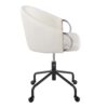 Claire - Contemporary / Glam Task Chair - Black / White / Silver - Image 2