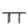 70.87" Modern Artificial Stone Dining Table, Can Accommodate 6-8 People - Black - Image 4
