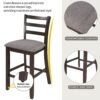 Wooden Counter Height Dining Set With Padded Chairs And Storage Shelving - Espresso - Image 6