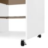 Multi-Functional Storage Island Movable Storage Cabinet Island Vanity Dresser With 3 Side Storage Drawer, A Reversible Top Storage Space And 2 Glass Display Shelves - White - Image 22