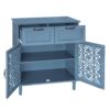 2 Door 2 Drawer Cabinet, American Furniture, Suitable For Bedroom, Living Room, Study - Blue - Image 18