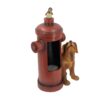 Red Fire Hydrant Water Fountain With Dog And Bird Accents, Outdoor Fountian With Light And Pump - Red / Light Brown - Image 3